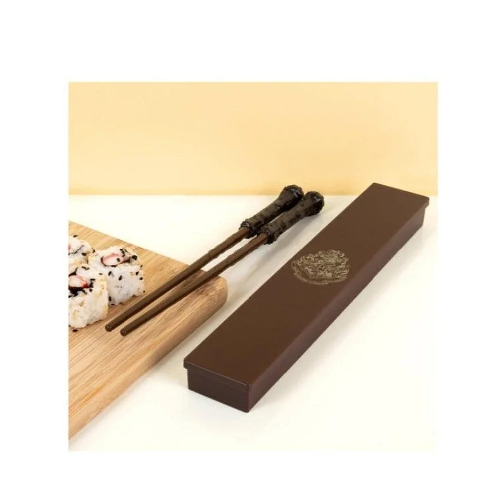 Harry Potter Wand Chopsticks with Plastic Storage Case Paladone Brown New